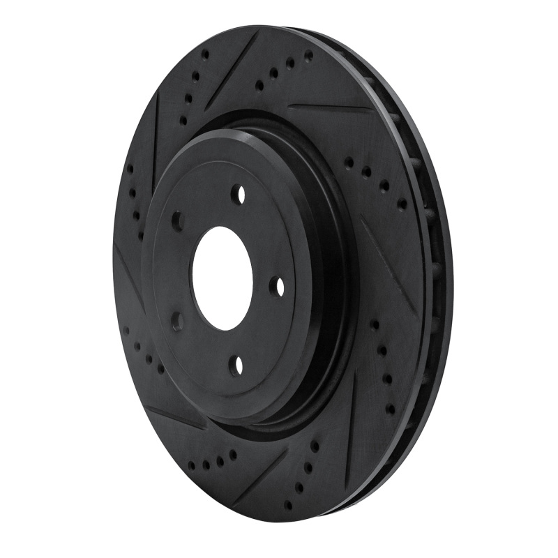 Chevrolet Corvette Brake Rotor (1) - Rear Left - R1 Concepts - Drilled & Slotted - Black - `06-`13